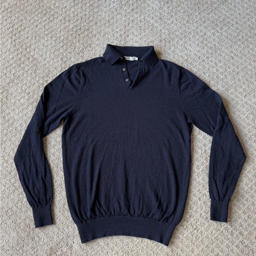 Suitsupply Navy Merino Wool Polo